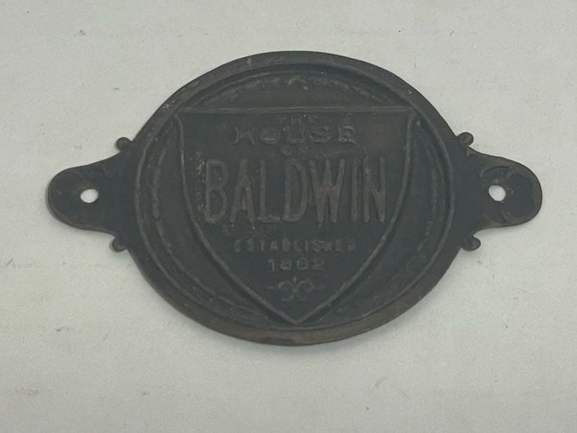The House of Baldwin Vintage Cast Iron Plaque Established 1862 1