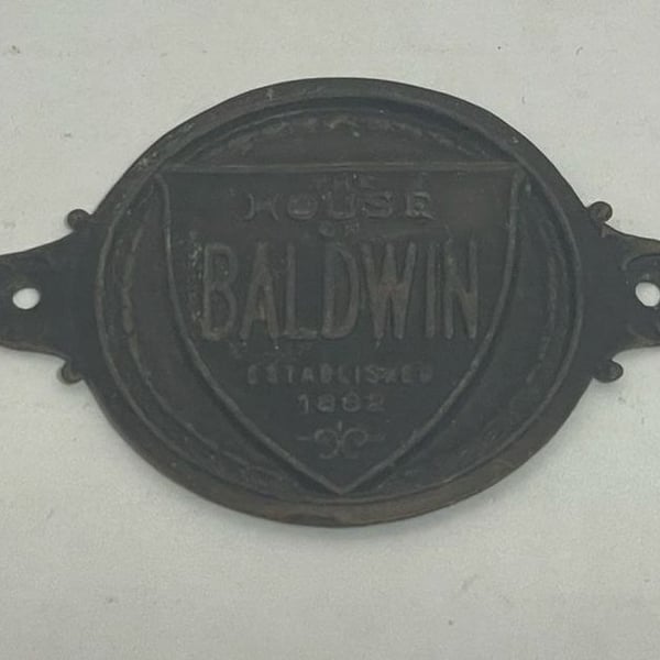 The House of Baldwin Vintage Cast Iron Plaque Established 1862