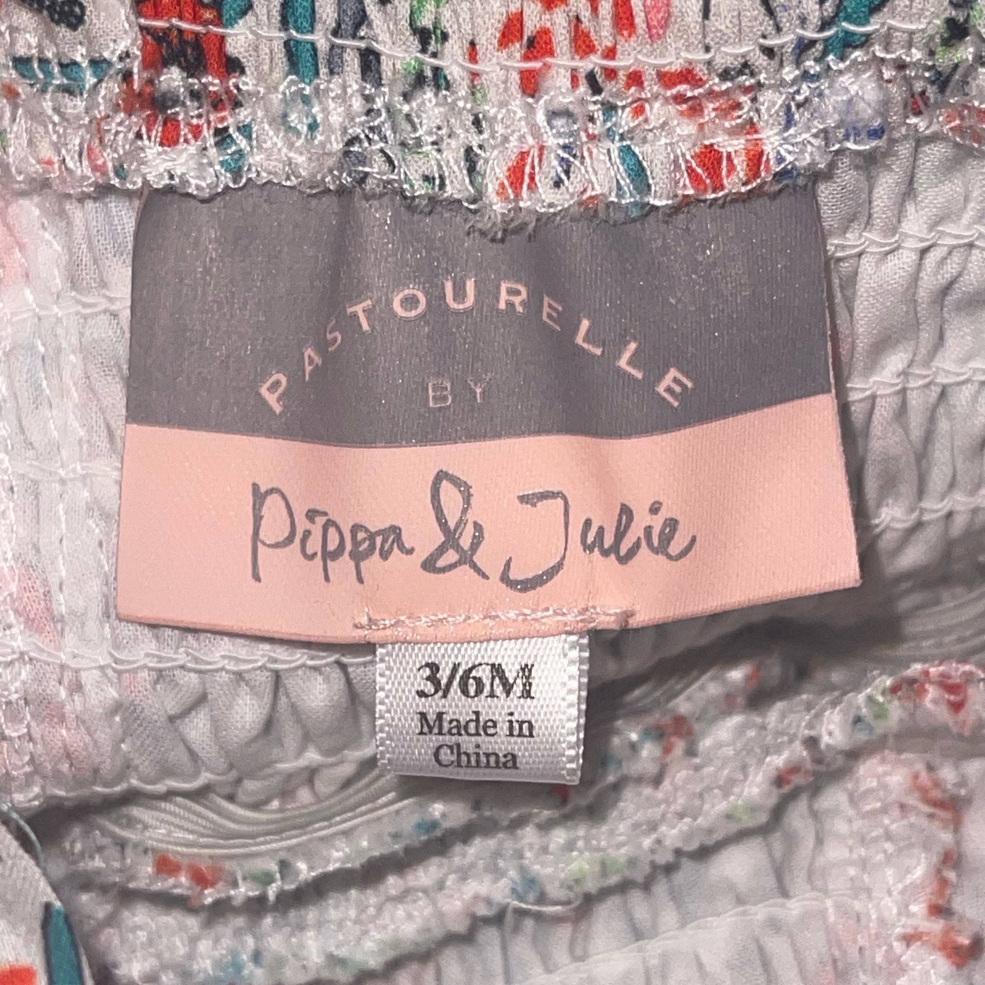 Pastourelle by Pippa & Julie Floral Striped Ruffle Romper Sz 3-6 Months NWT 5