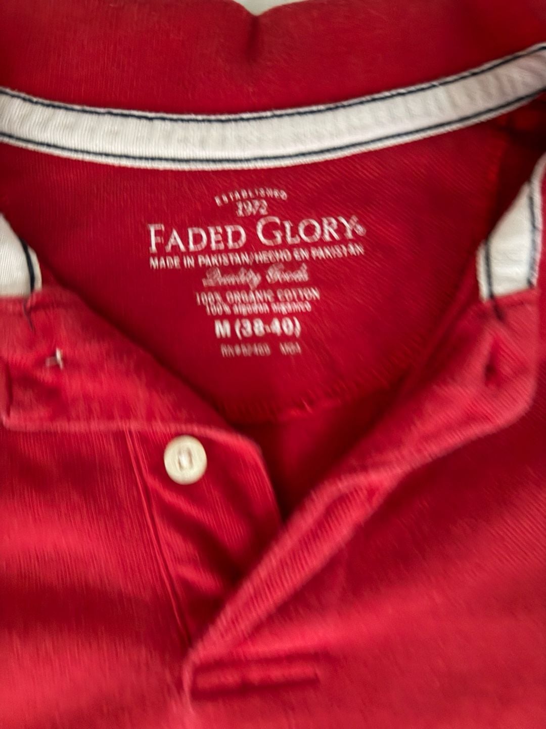 Faded Glory Men's Organic Cotton Short Sleeve Pique Polo Shirt Red 4