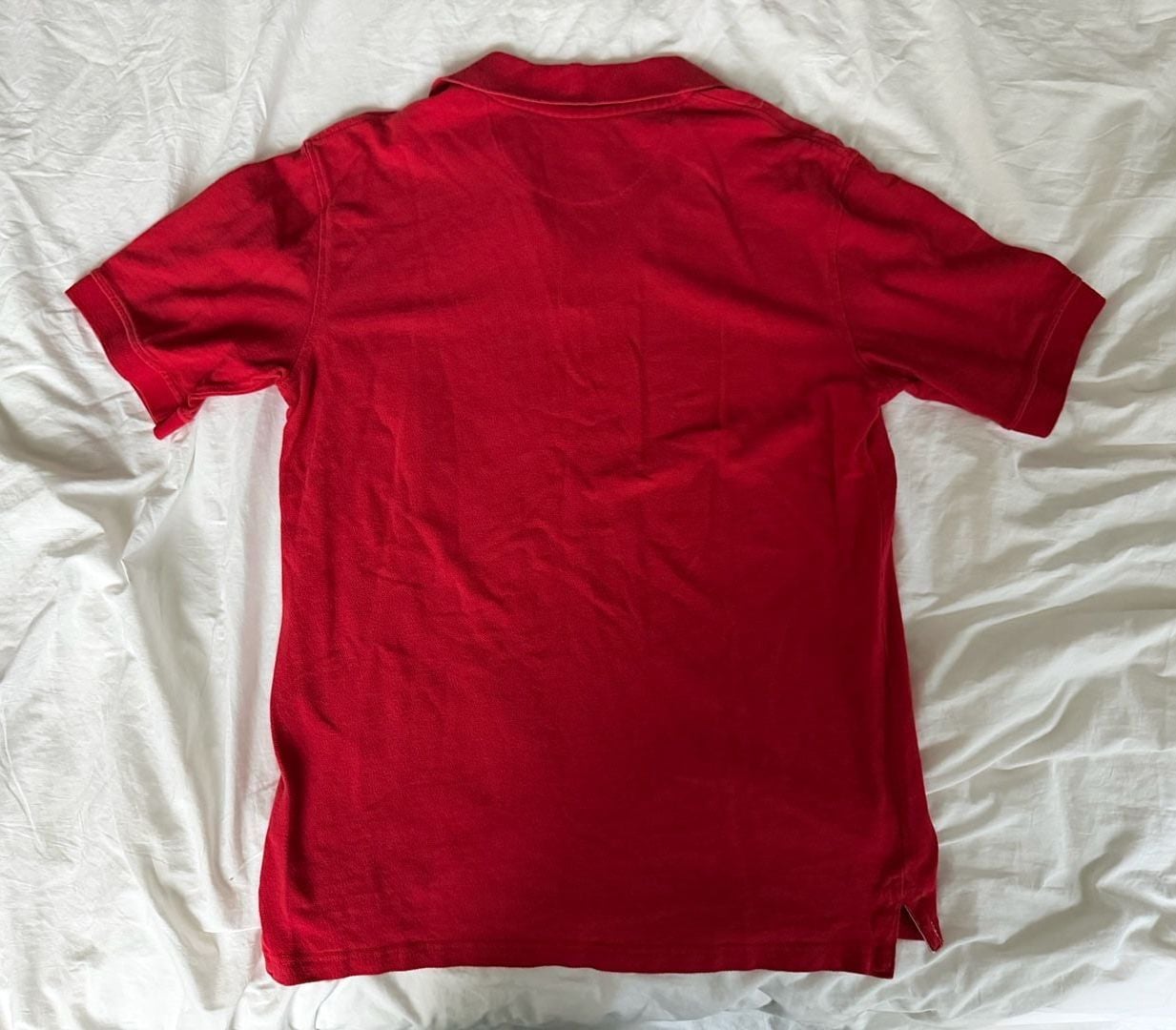 Faded Glory Men's Organic Cotton Short Sleeve Pique Polo Shirt Red 3