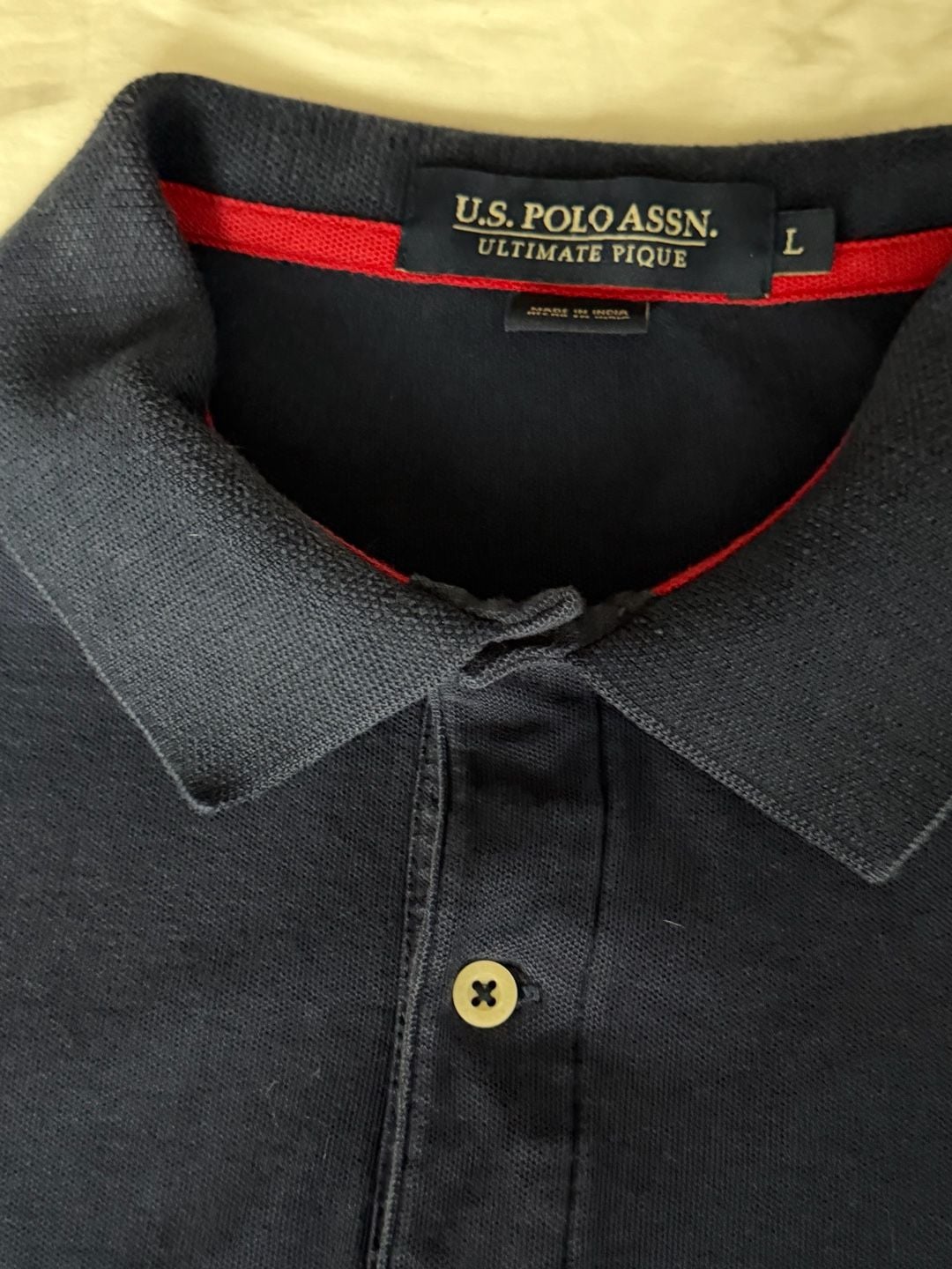 U.S. Polo Assn. Ultimate Pique Men's Short Sleeve Polo Shirt Navy Blue 4