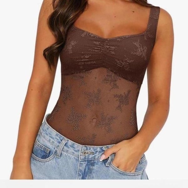 Brown lace bodysuit