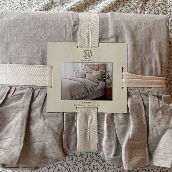 Southern Living Brooke Twin Duvet Cover Mini Set in Natural