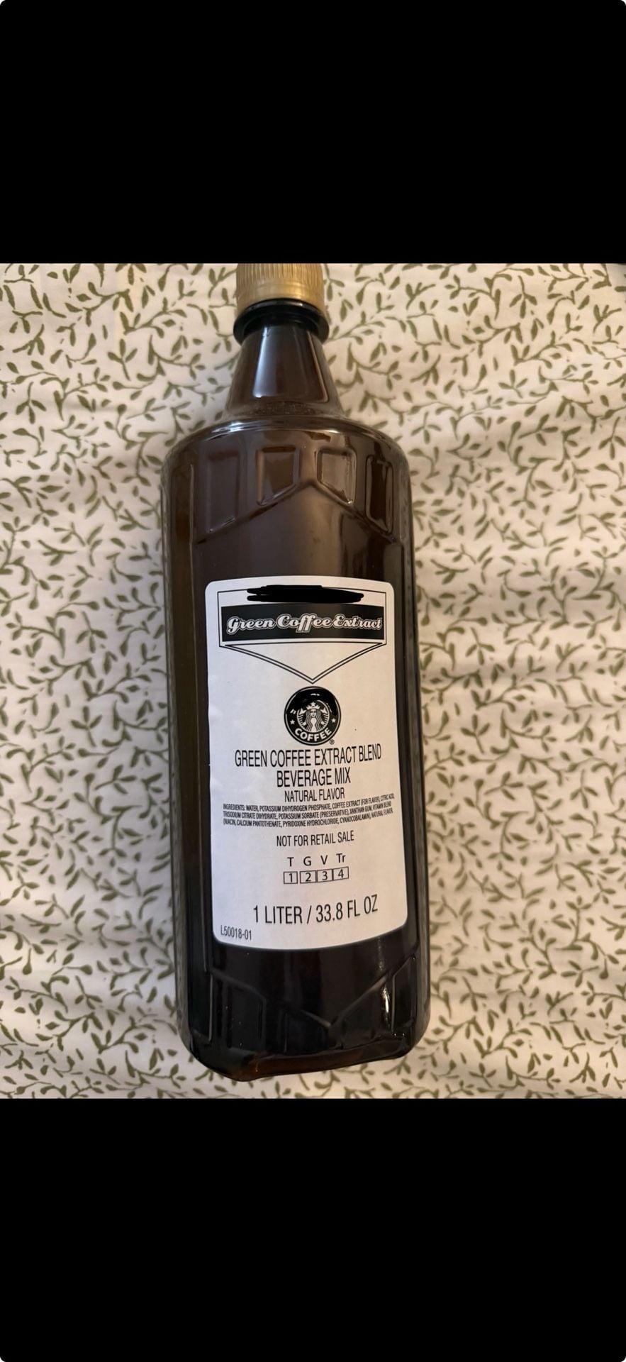 Starbucks Green Coffee Extract Blend Beverage Mix 1 Liter / 33.8 fl oz 1