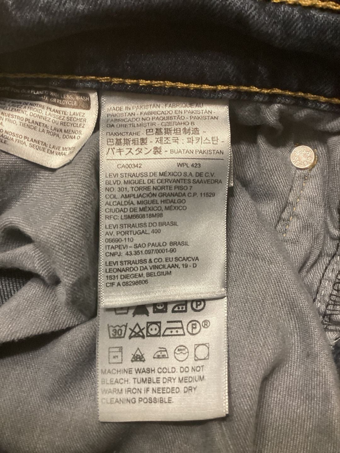 Levi's 511 Jeans Men’s 34X29 Blue Dark Wash Straight Slim Fit Stretch Workwear 6