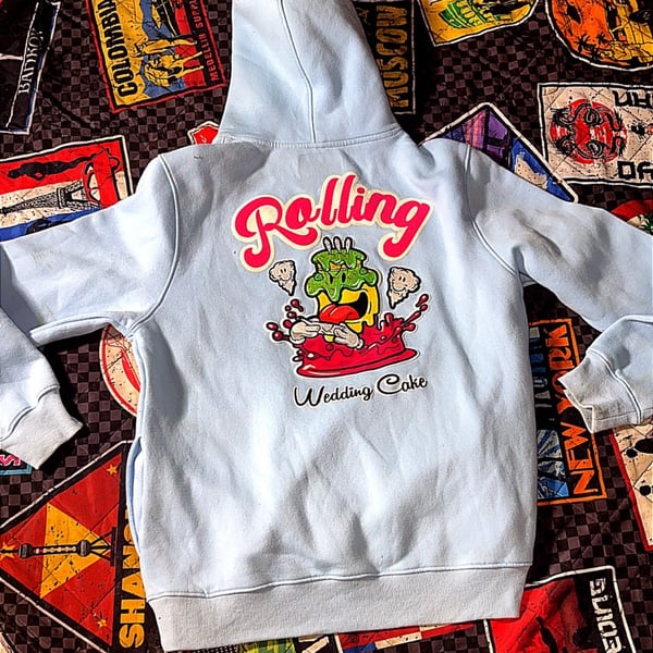 Wake Bake and Cake Rolling Wedding Cake Graphic Hoodie