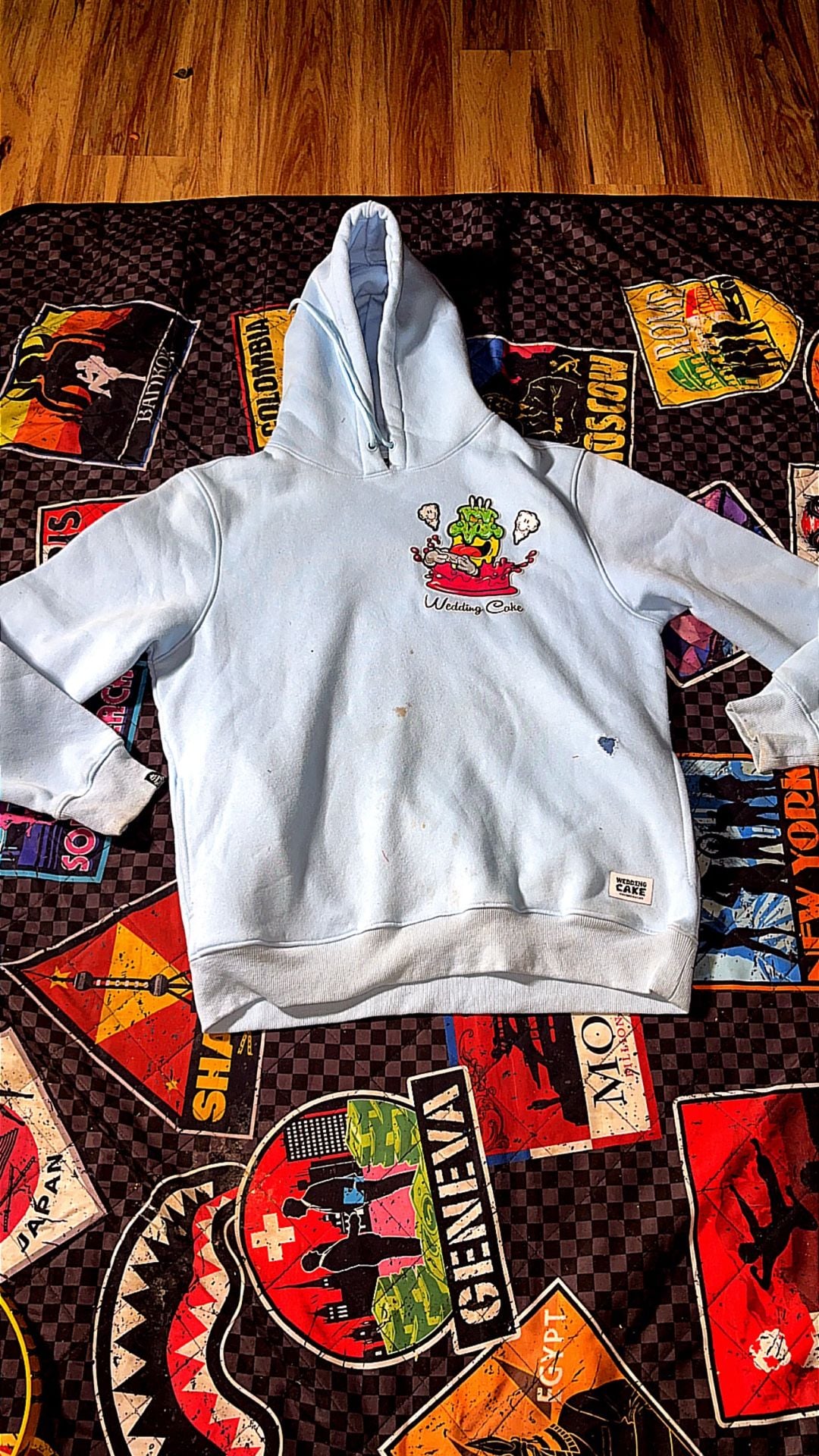 Wake Bake and Cake Rolling Wedding Cake Graphic Hoodie 3