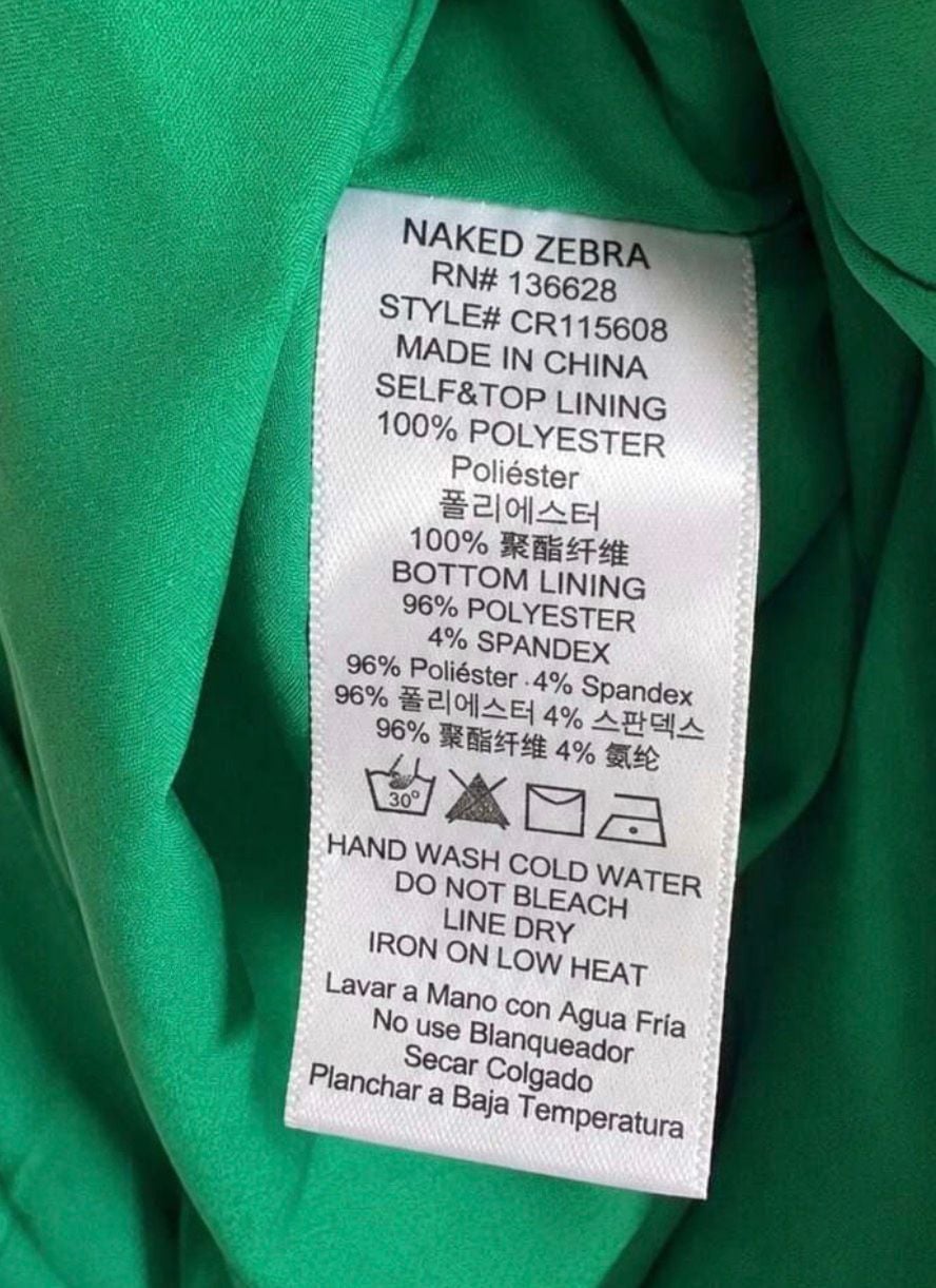 Naked Zebra Romper Bundle Women’s Medium Black & Kelly Green Wrap Tie Summer 13