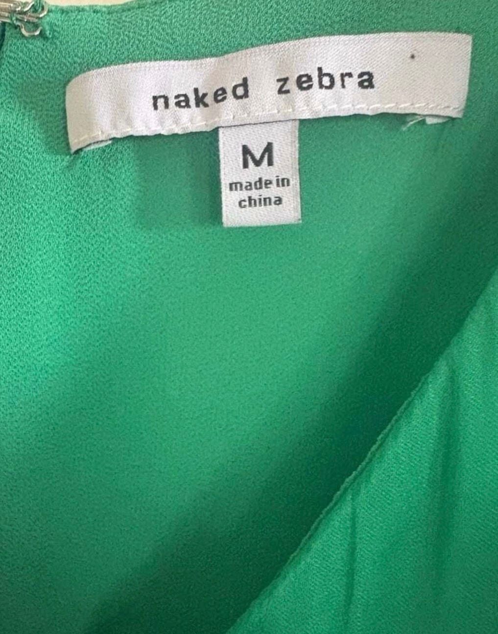 Naked Zebra Romper Bundle Women’s Medium Black & Kelly Green Wrap Tie Summer 14