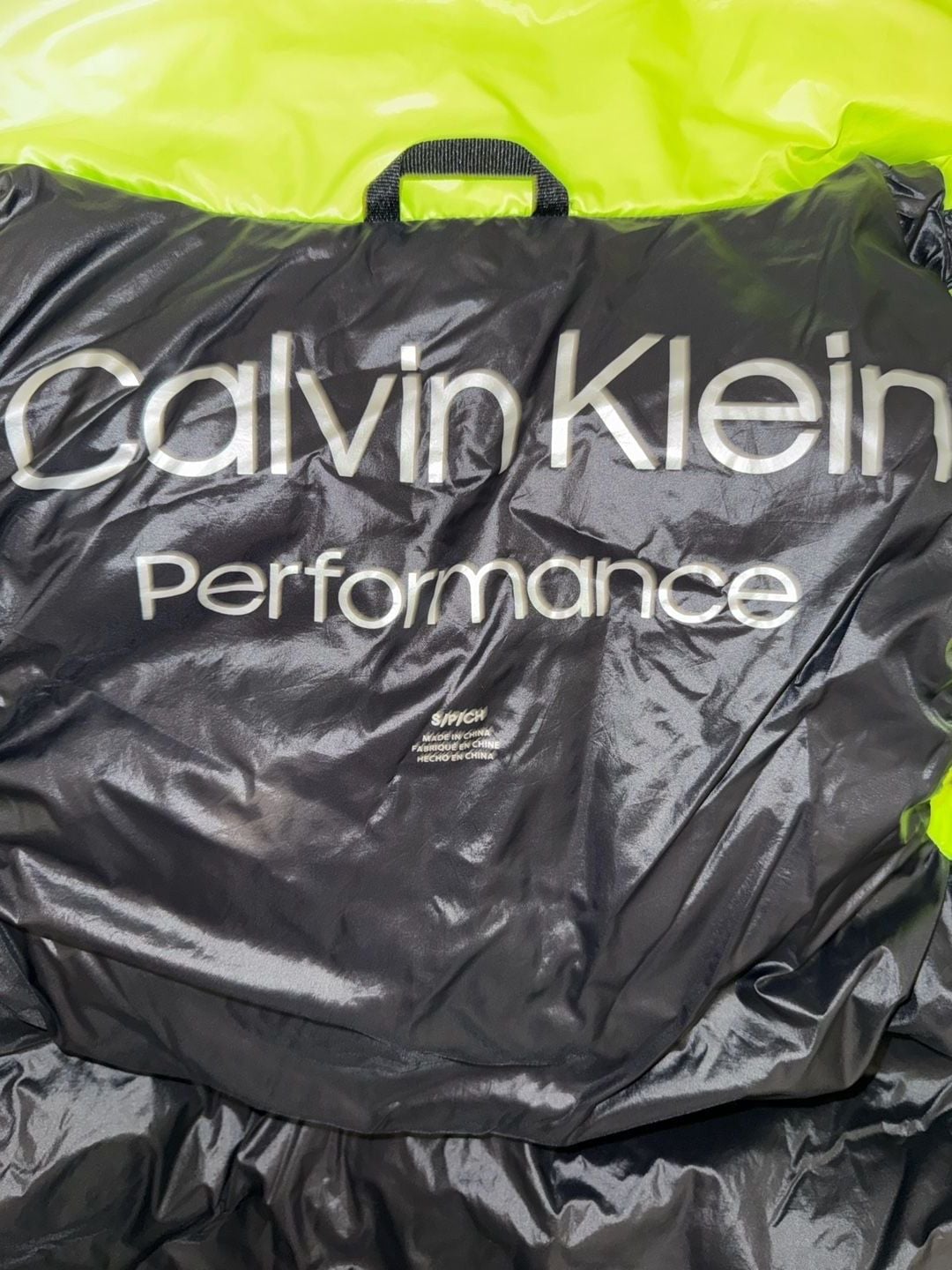 Calvin Klein Performance Neon Yellow Hooded Puffer Vest 6