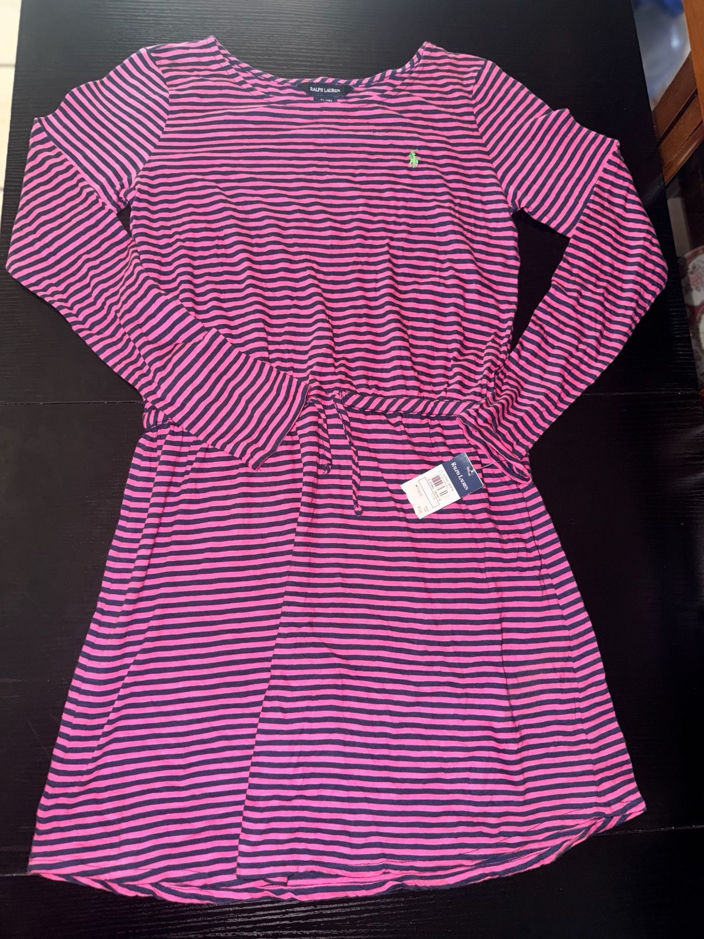 Ralph Lauren Long Sleeve Striped Drawstring Casual Dress 2