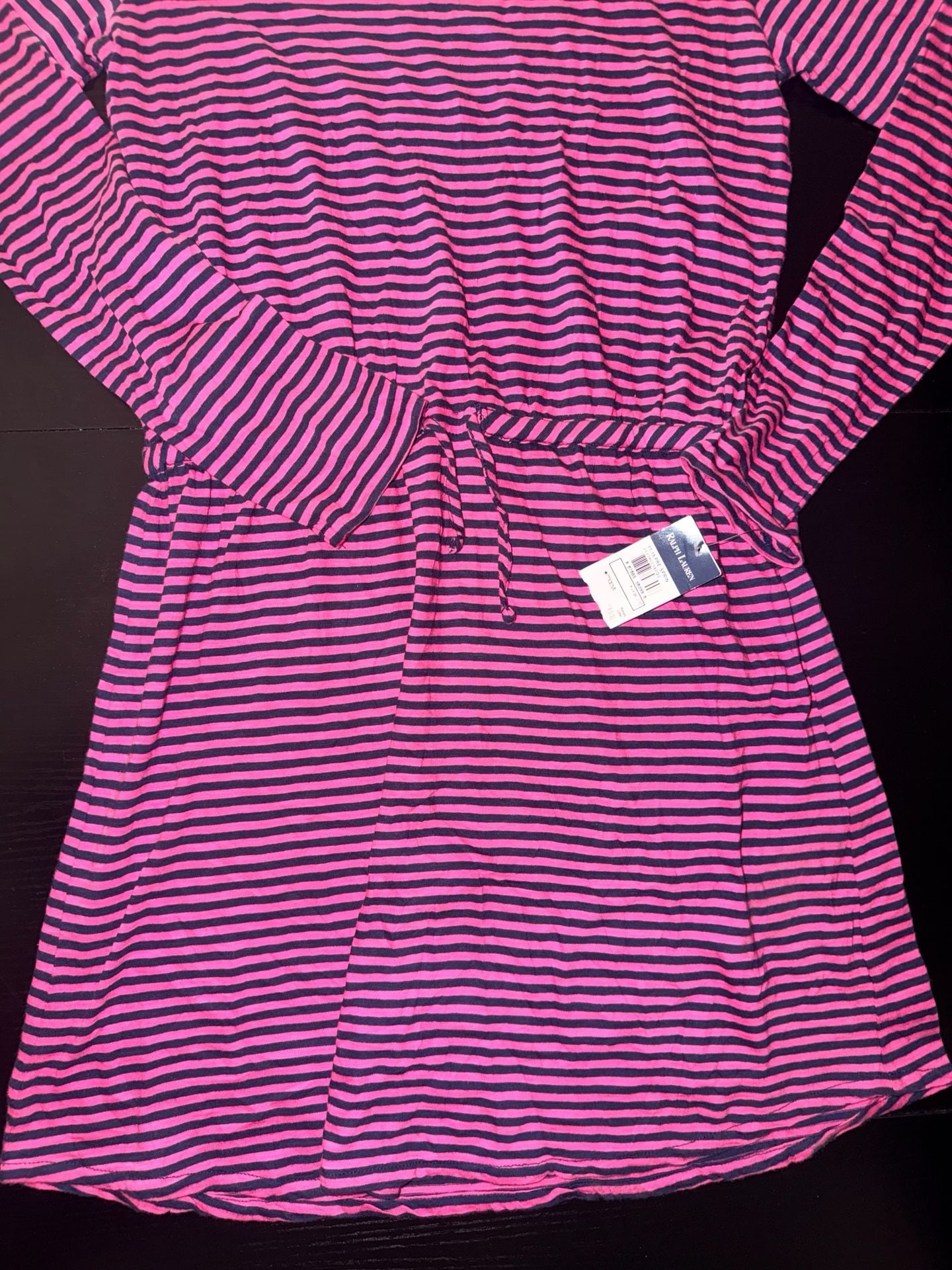 Ralph Lauren Long Sleeve Striped Drawstring Casual Dress 5