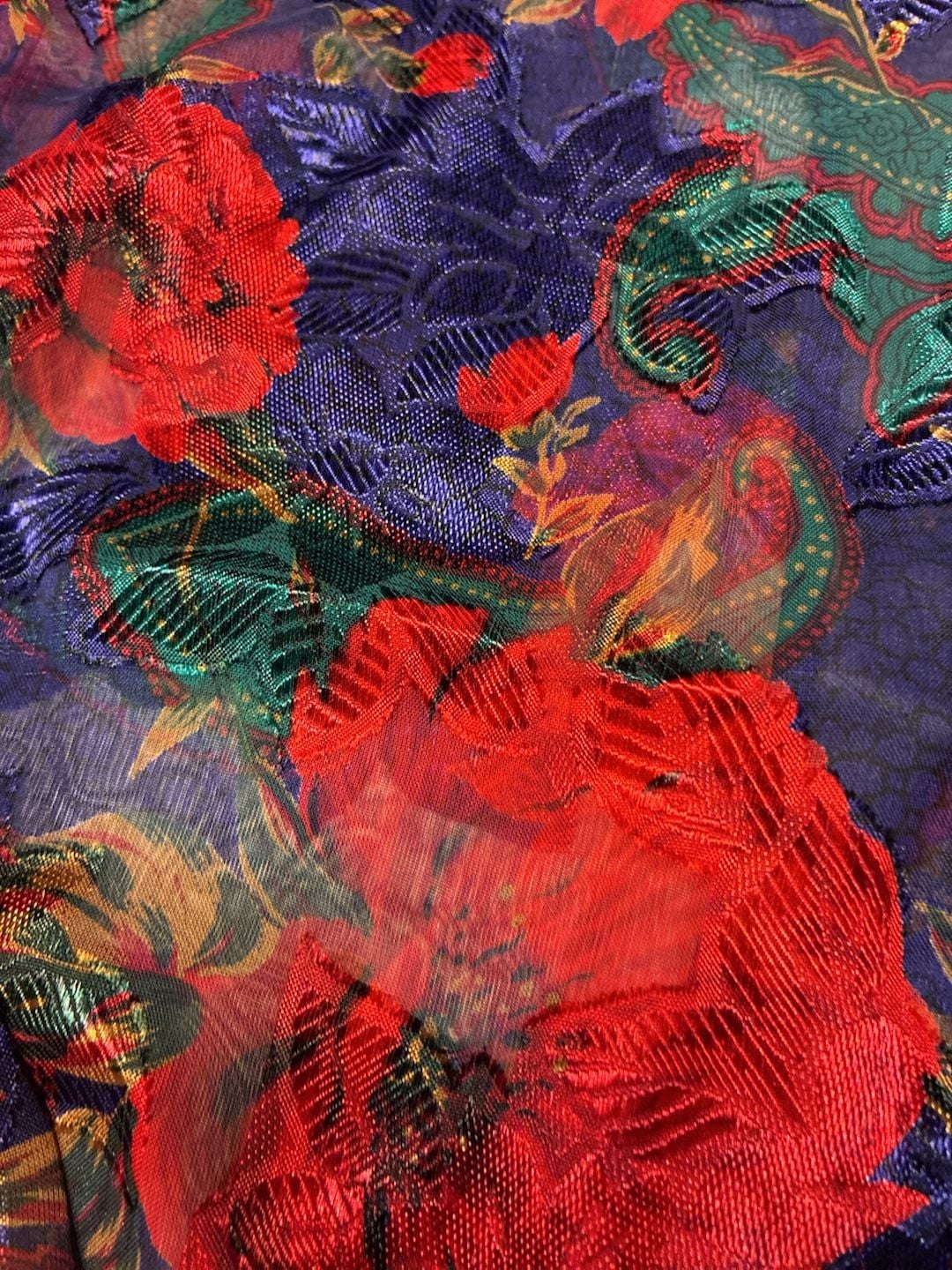 Vintage Victoria's Secret Floral Paisley Sheer Button-Down Robe 7