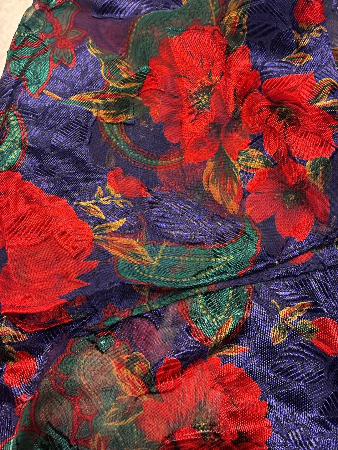 Vintage Victoria's Secret Floral Paisley Sheer Button-Down Robe 8