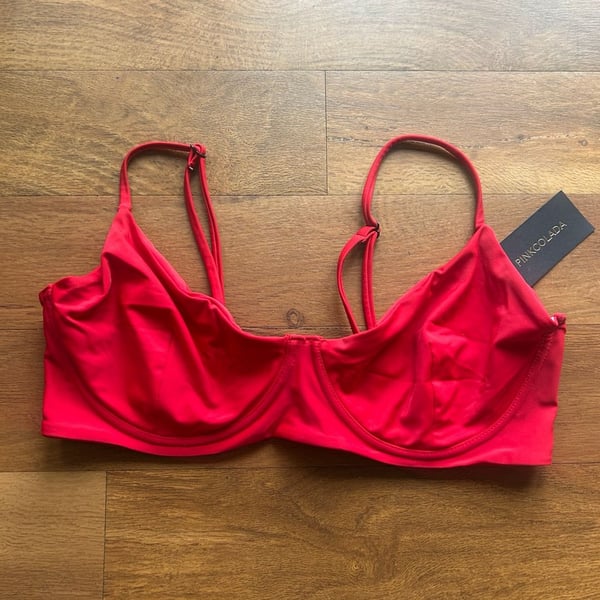 Pinkcolada Red Underwire Bikini Top