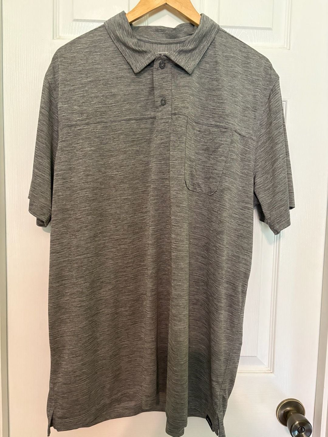 EUC Eddie Bauer Men's Heathered Performance Short Sleeve Pocket Polo Shirt, XLT 2