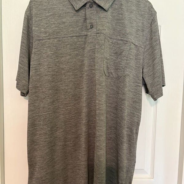 EUC Eddie Bauer Men's Heathered Performance Short Sleeve Pocket Polo Shirt, XLT