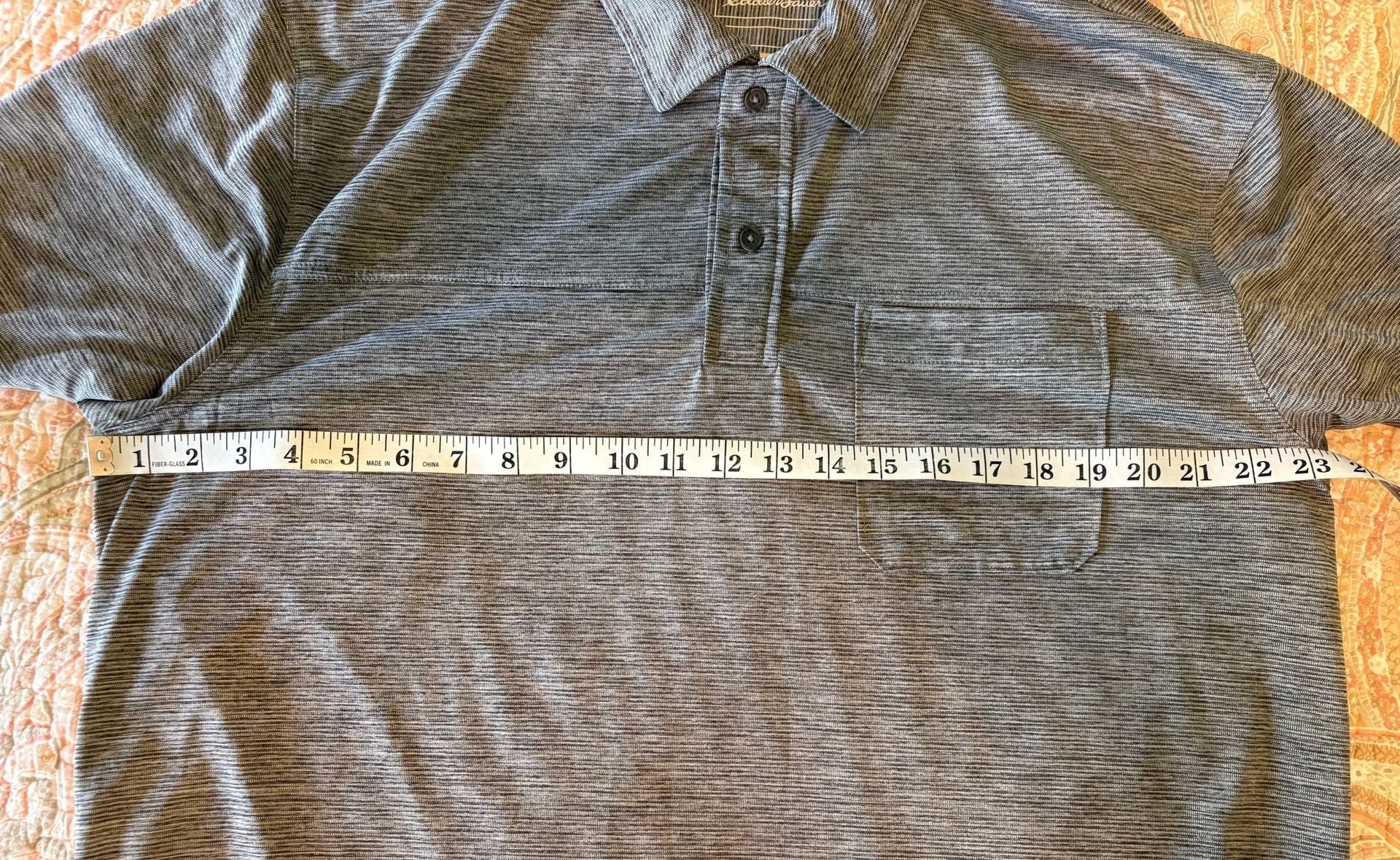EUC Eddie Bauer Men's Heathered Performance Short Sleeve Pocket Polo Shirt, XLT 8