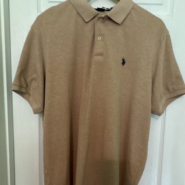 EUC U.S. Polo Assn. Luxury Feel Solid Tan Polo Shirt Men's XL