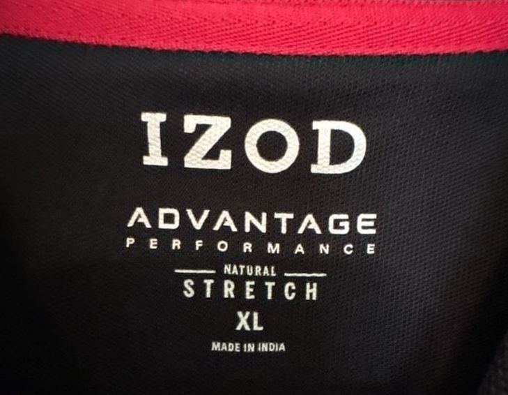 EUC IZOD Advantage Performance Men's Solid Polo Shirt, Black with Red Logo, XL 5