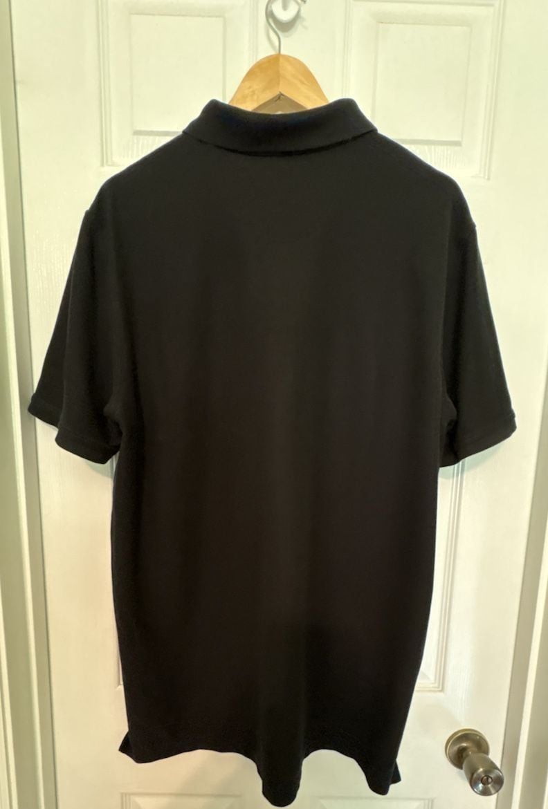 EUC IZOD Advantage Performance Men's Solid Polo Shirt, Black with Red Logo, XL 7