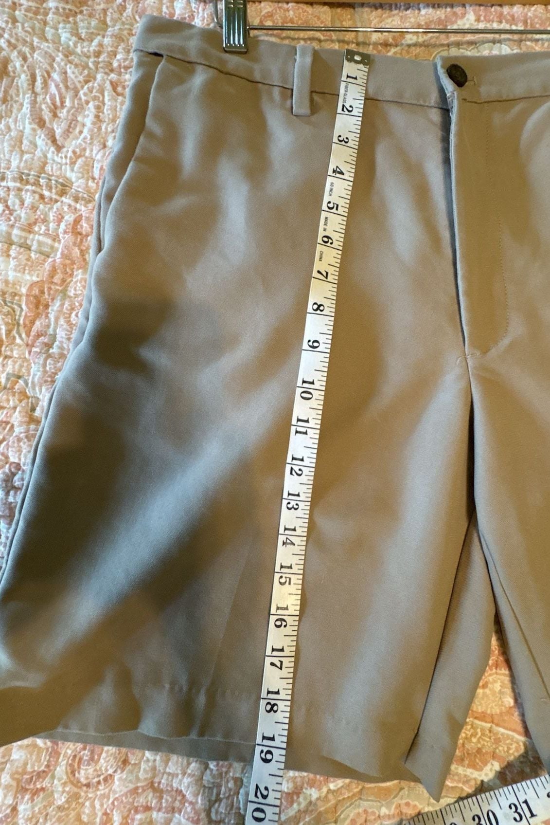 GUC Chaps Men's Khaki Flat Front Performance Chino Shorts, 34 inch waist 7