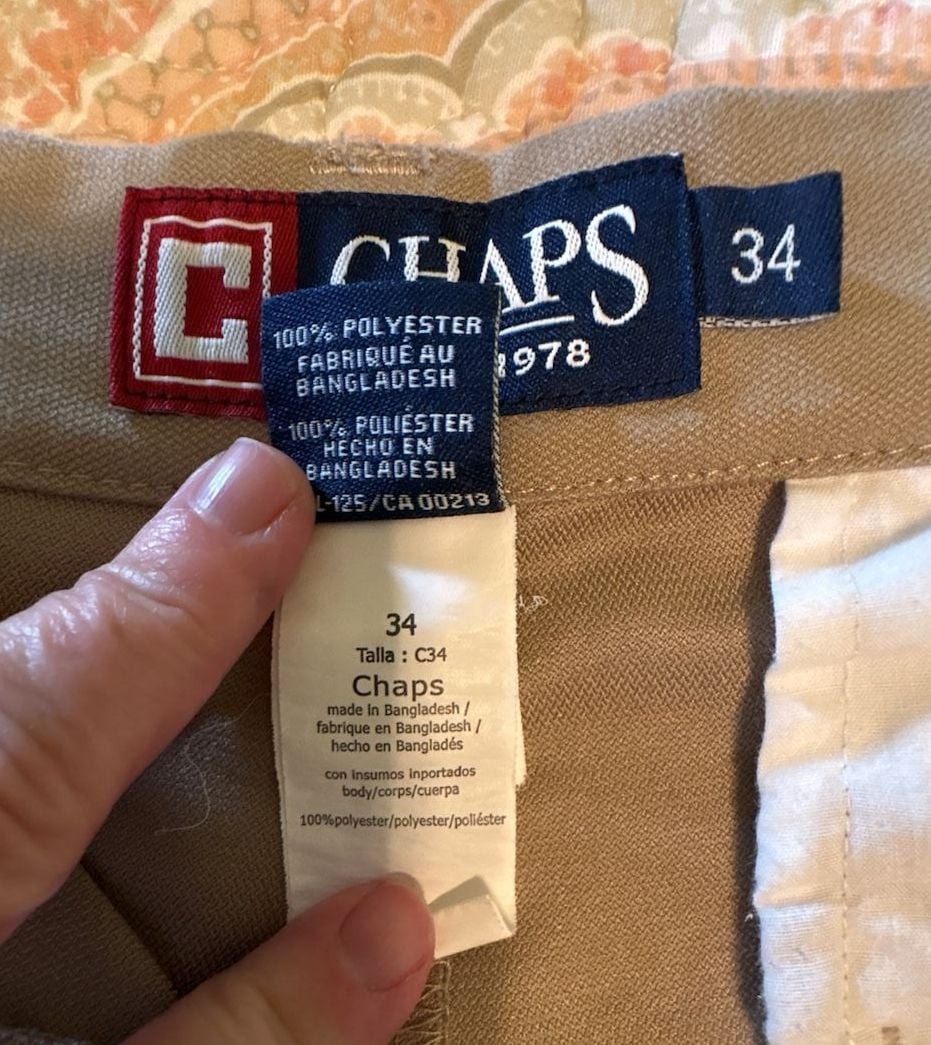 GUC Chaps Men's Khaki Flat Front Performance Chino Shorts, 34 inch waist 10