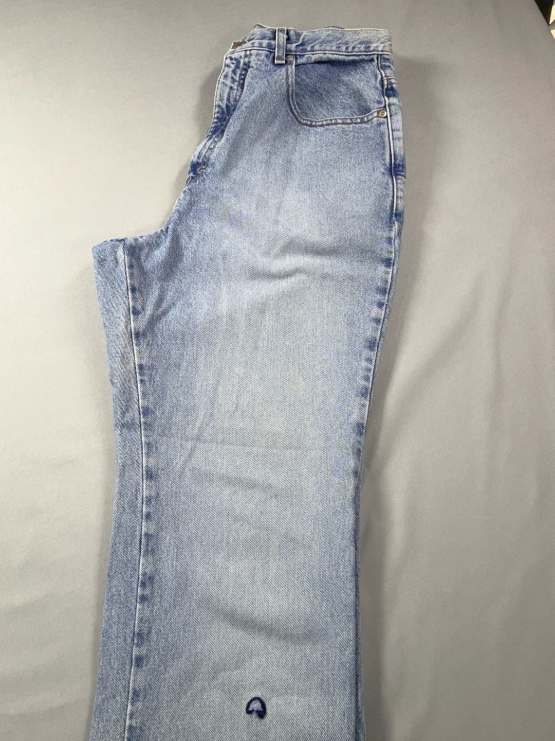 Avenue Blues Vintage High-Waisted Straight-Leg Jeans w/ Floral Embroidery Sz 14 12