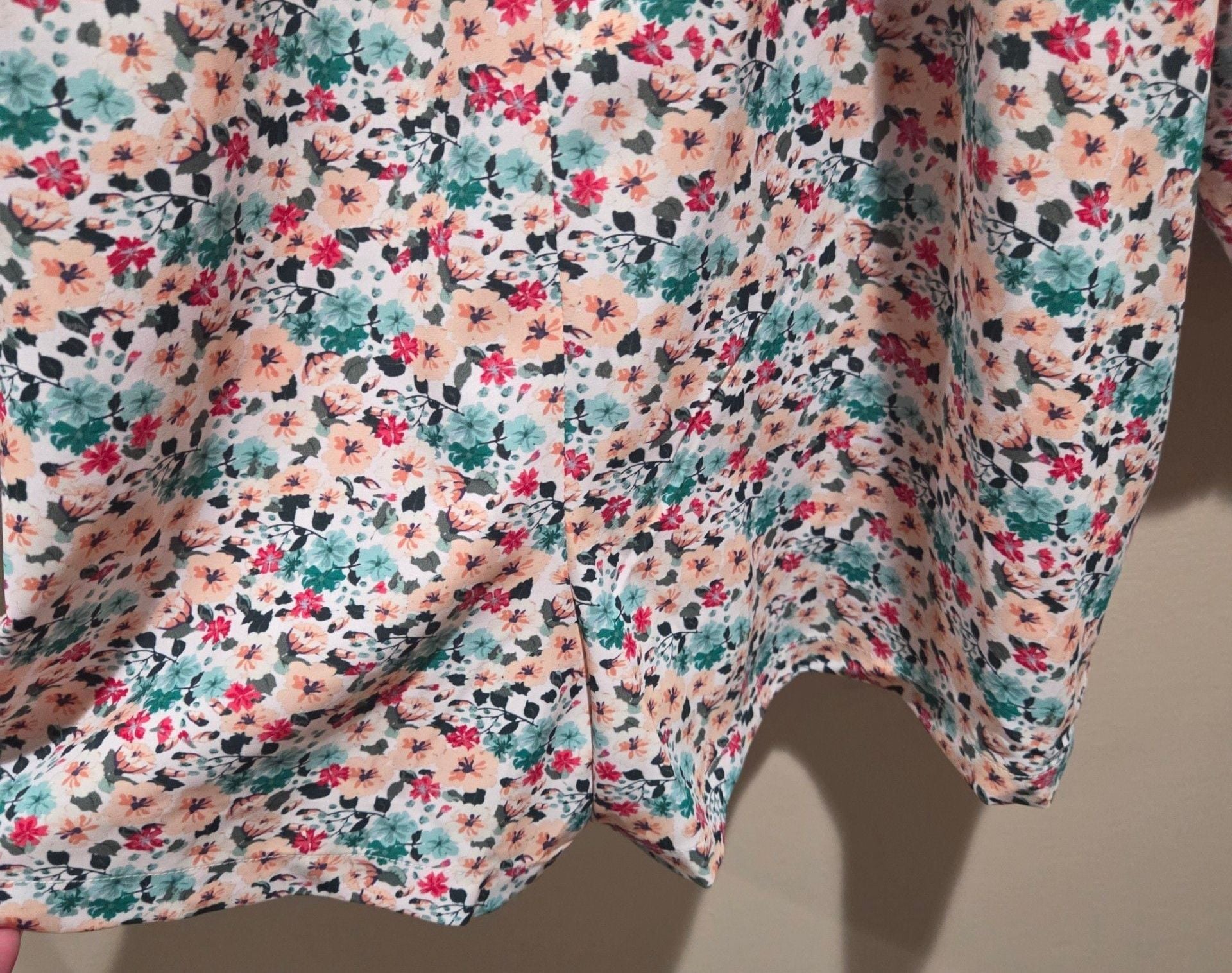 Pink Lily Floral Print Smocked Long Sleeve romper Dress, Size XL, Style #MA2578 4