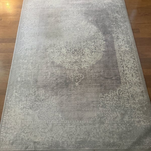 Unique Loom New Vintage Collection E400B-RPV31 Medallion Area Rug, 5'x8', Grey