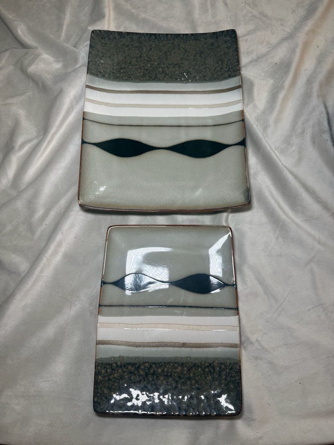 Sango Prelude Black 4508 Rectangular Ceramic Plates, Assorted Sizes 2