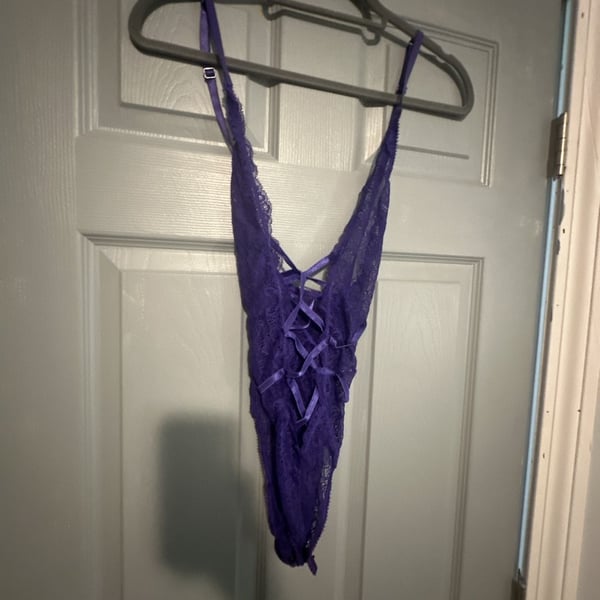 Vintage  Purple Lace Lingerie Teddy Bodysuit