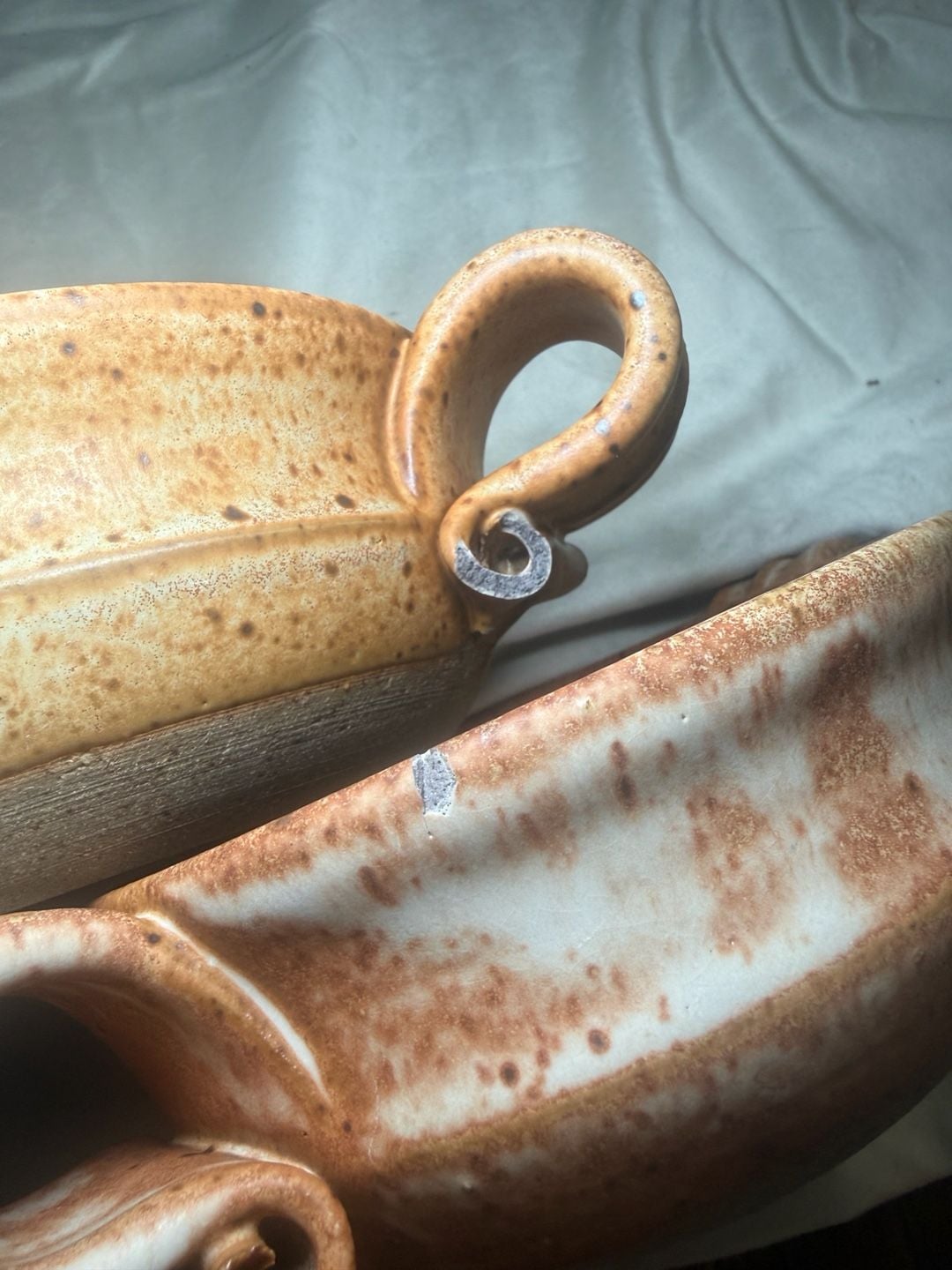 Set of 6 Studio Pottery Handled Soup Bowls 7