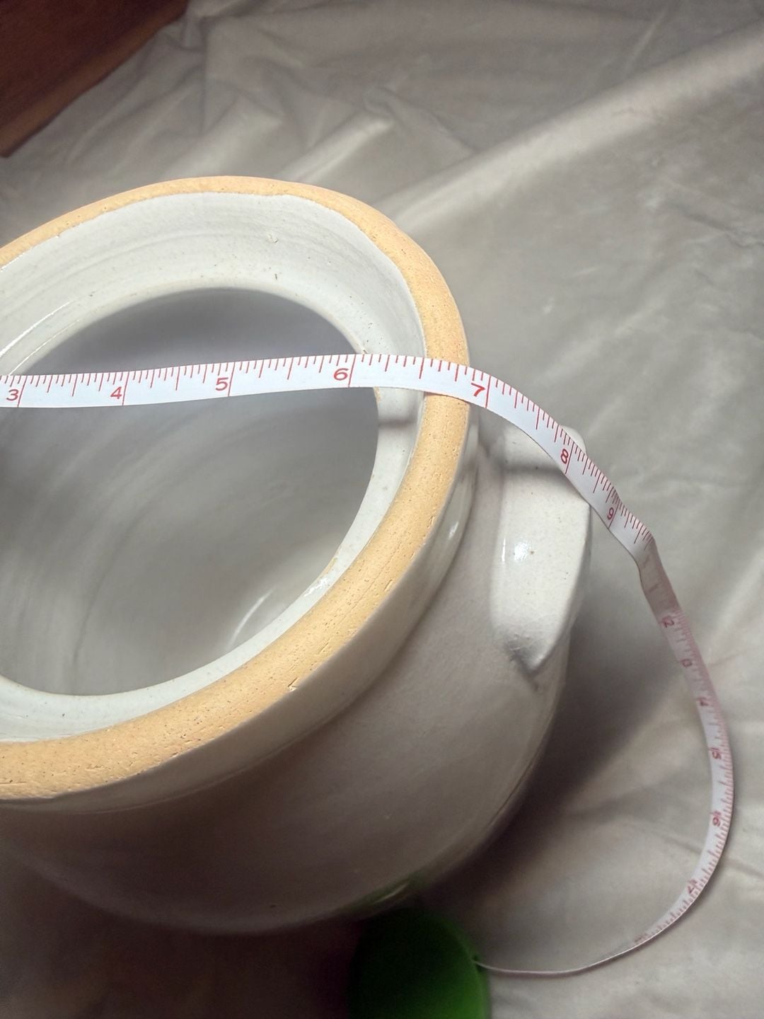 White Stoneware Crock Jar, White Crock, Stoneware Jar, Handled Stoneware, Antique 6