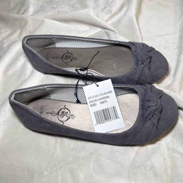 Sole Mates Knotted Ballet Flats Charcoal Size S (6/7)