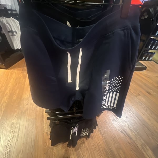 Bass Pro Shops Land of the Free Vertical Flag Fleece Shorts