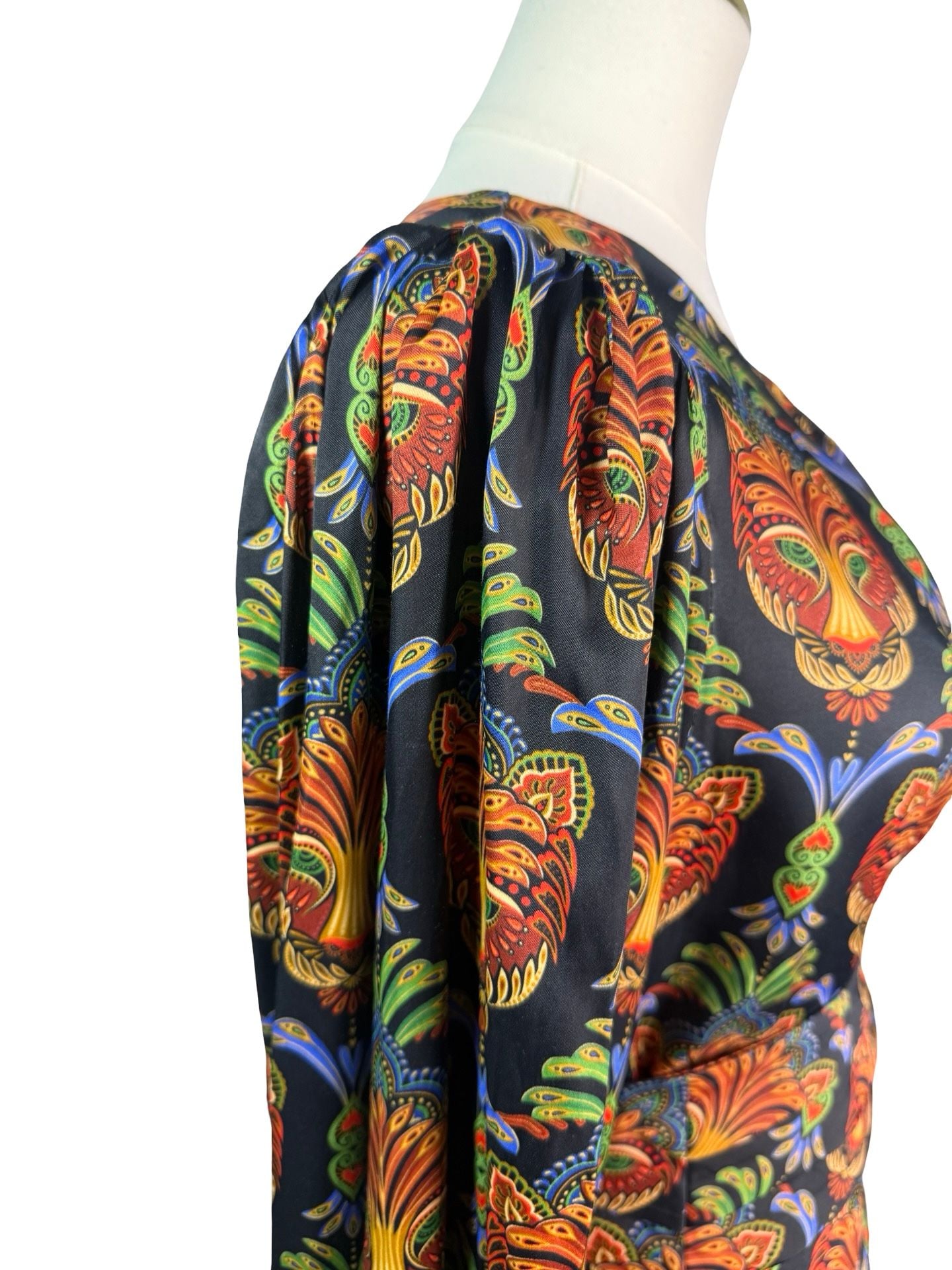 FARM Rio Boho Panther Black Long Sleeve Mini Dress 7