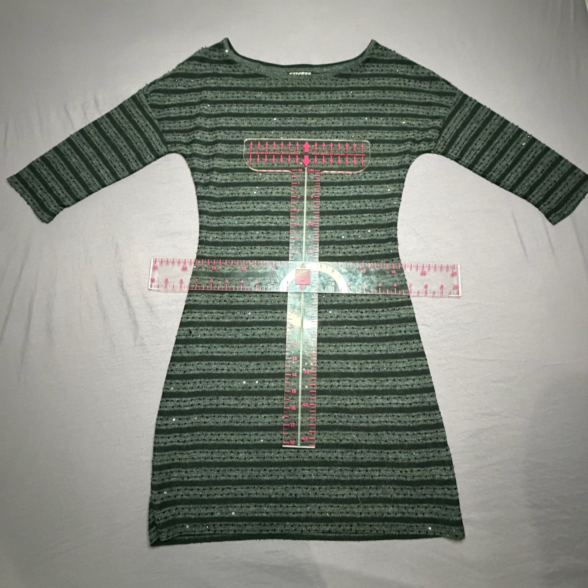 Express Women's Striped Sequin Knit Bodycon Mini Dress Size S 2
