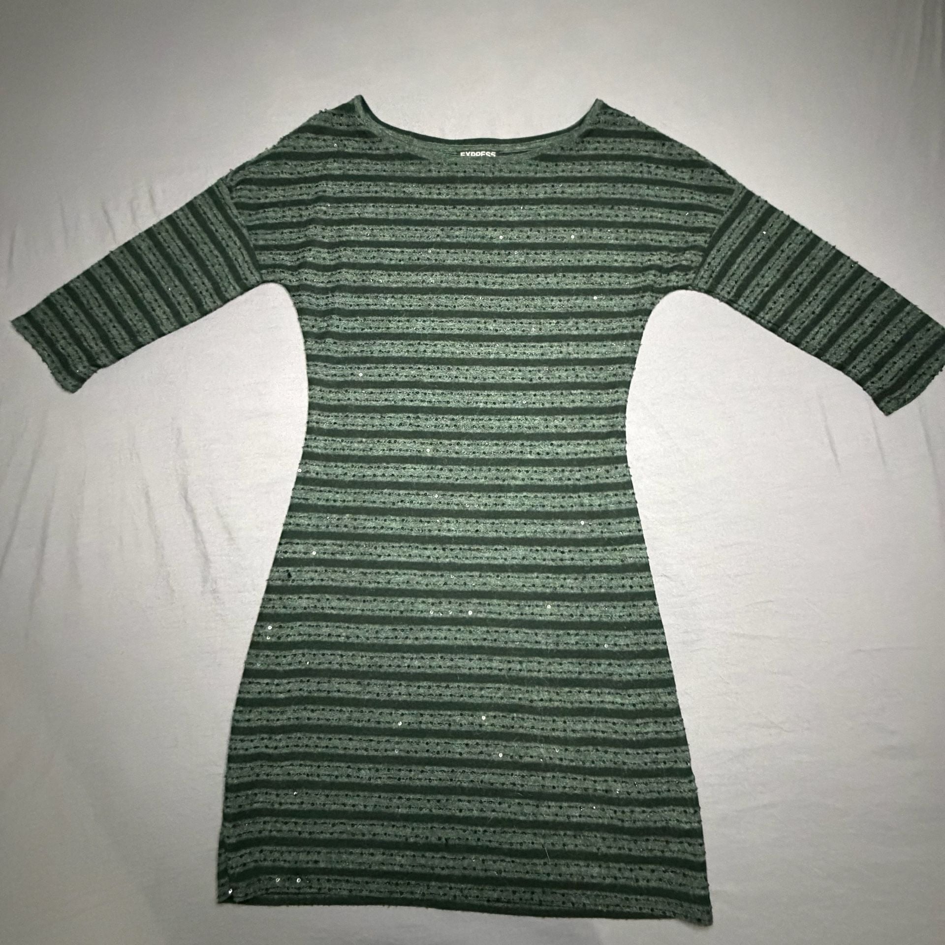 Express Women's Striped Sequin Knit Bodycon Mini Dress Size S 4