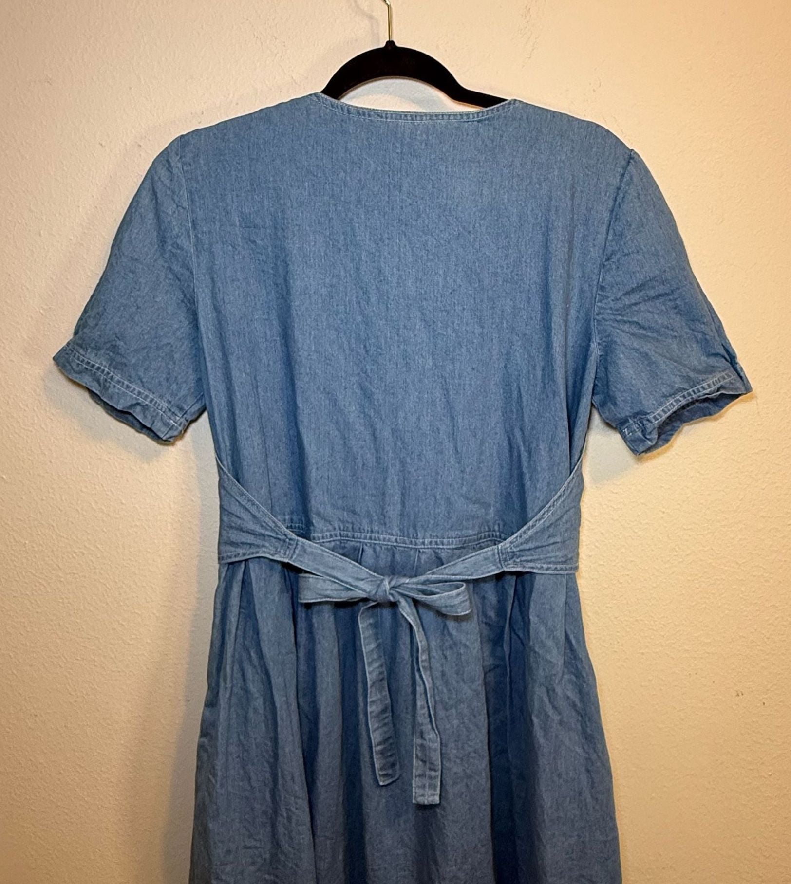 Vintage Karin Stevens Petites Embroidered Denim Dress with Attached Vest Style 5