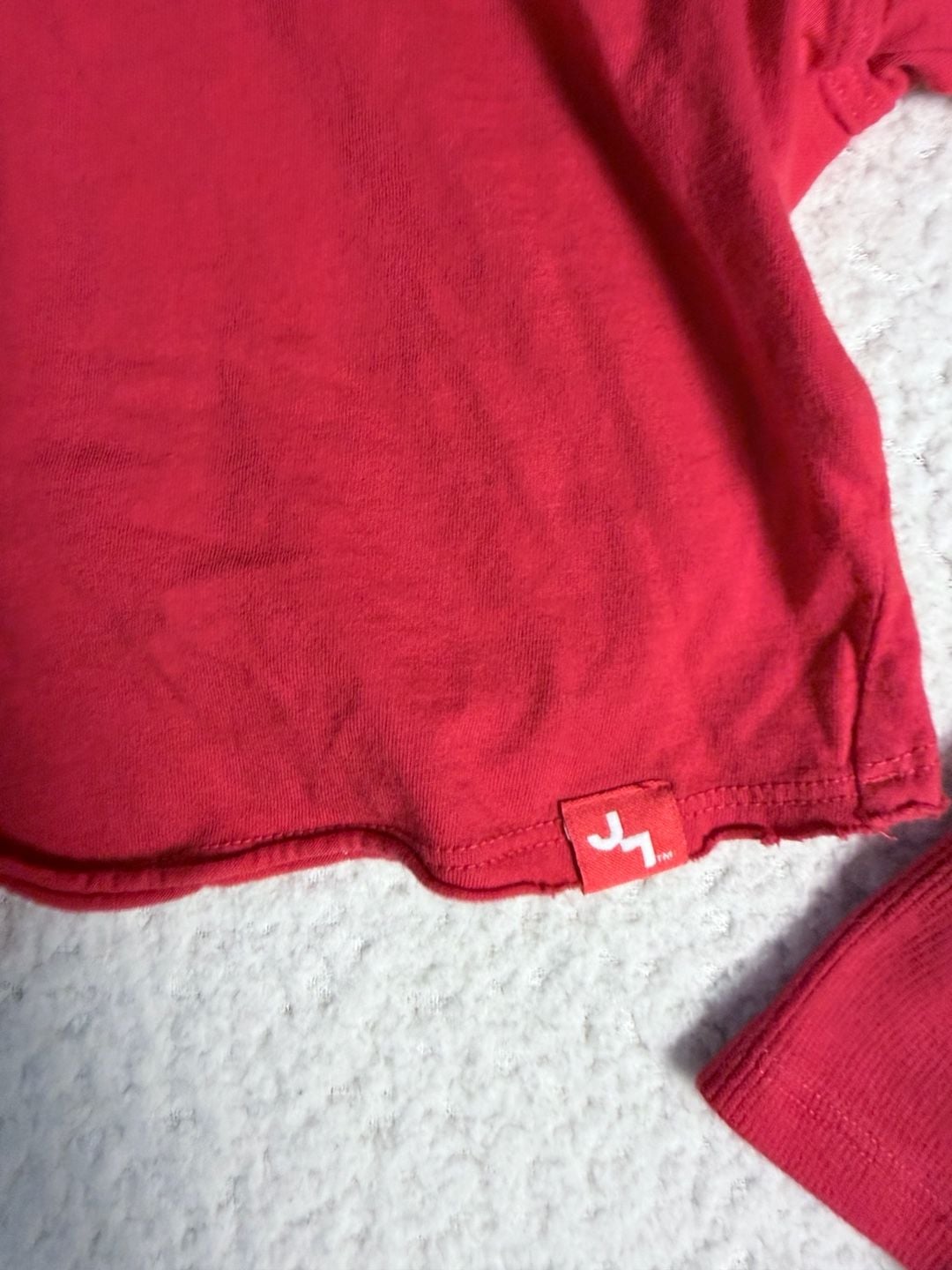 JoyLab Red Long Sleeve Thumbhole Crop Top with Back Detail 3
