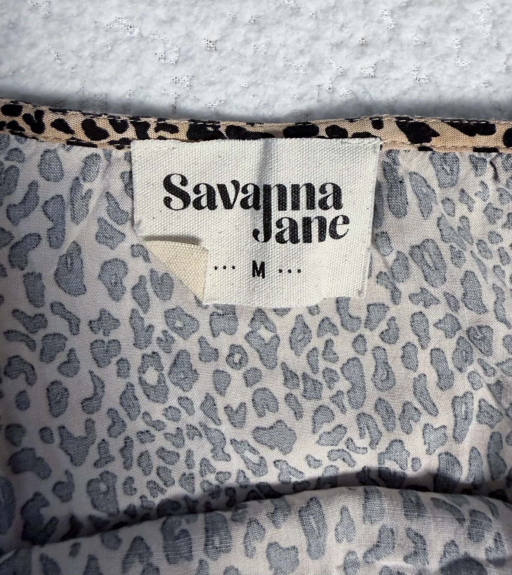 Savanna Jane Leopard Print Cold Shoulder Floral Embroidered Top 6