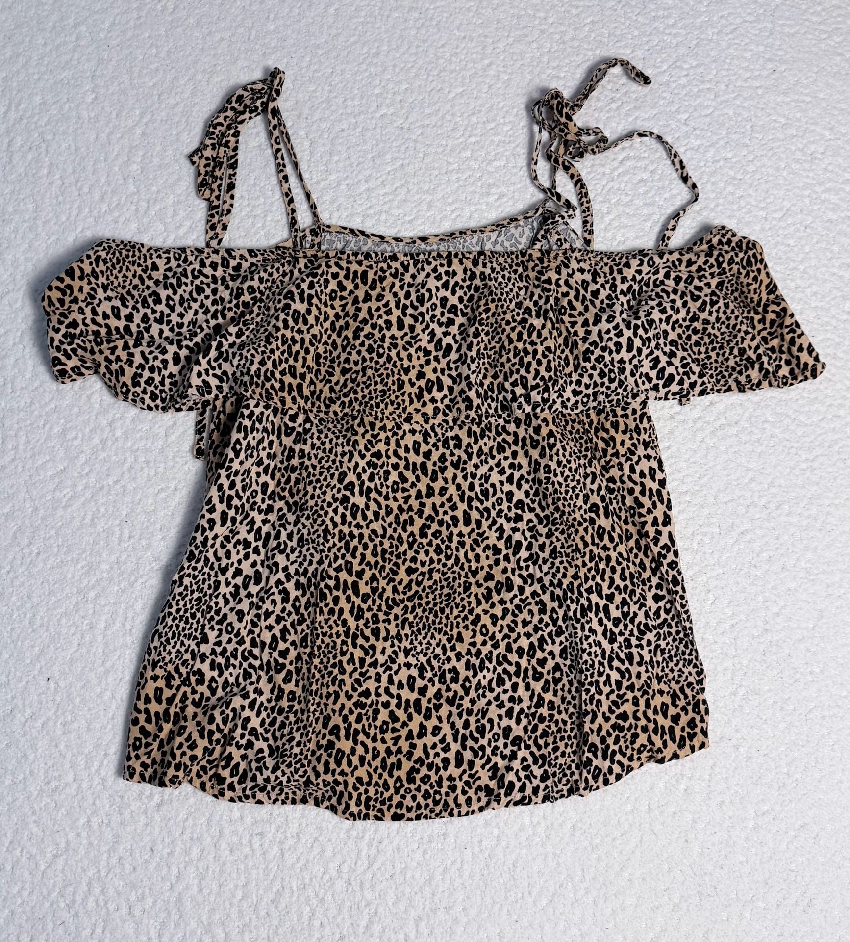 Savanna Jane Leopard Print Cold Shoulder Floral Embroidered Top 7