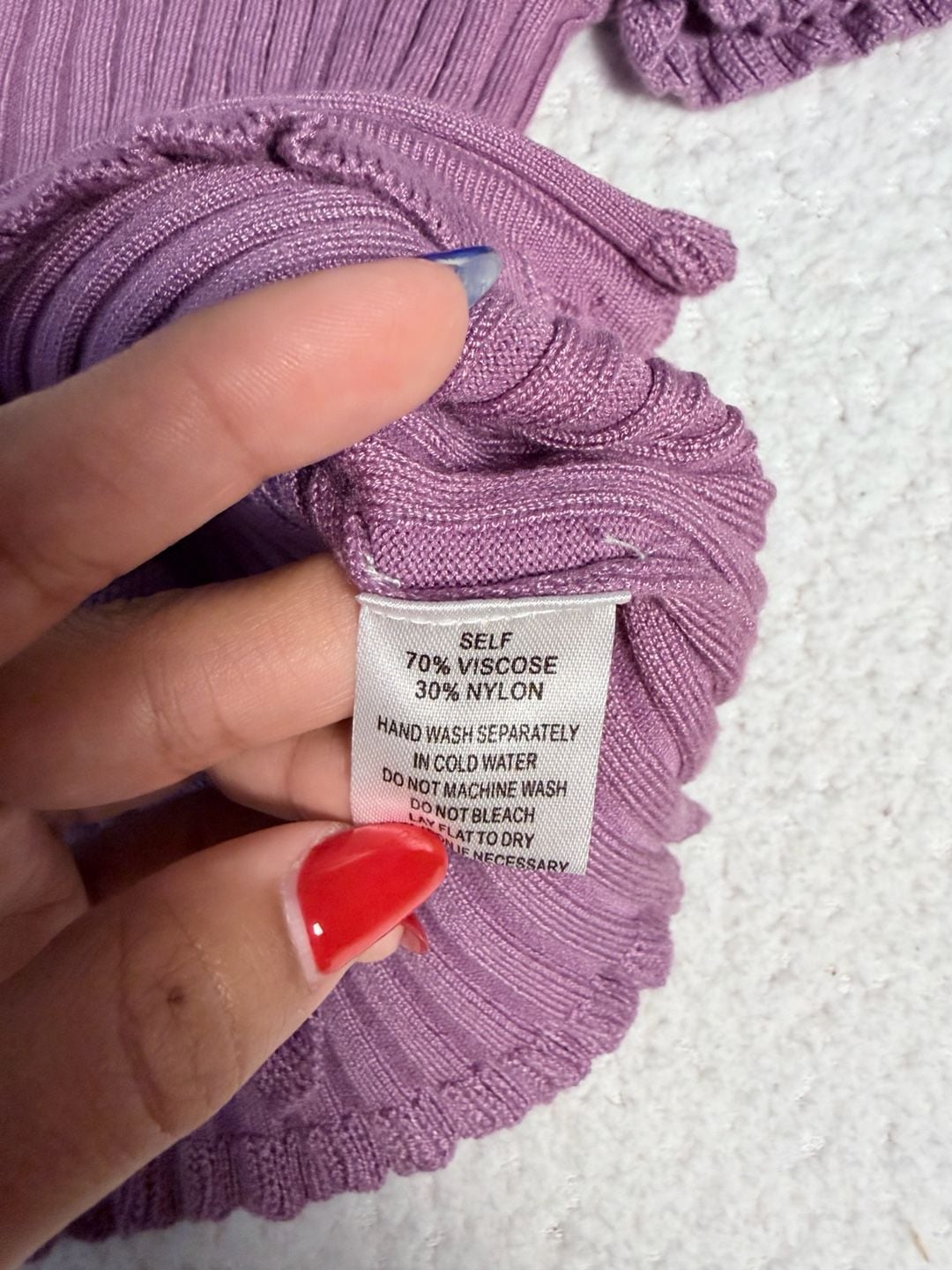 Cotton Candy LA Lavender Ribbed Knit Short Sleeve Cardigan Top NWT 7