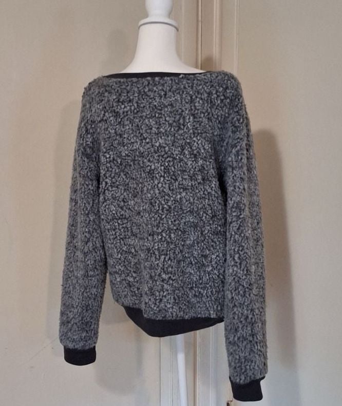 Dear Santa I Really Tried Sequin French Bulldog Sherpa Fuzzy Pullover XL 5