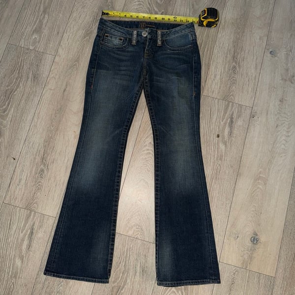 bebe Y2K Low Rise Flare Jeans with Rhinestone