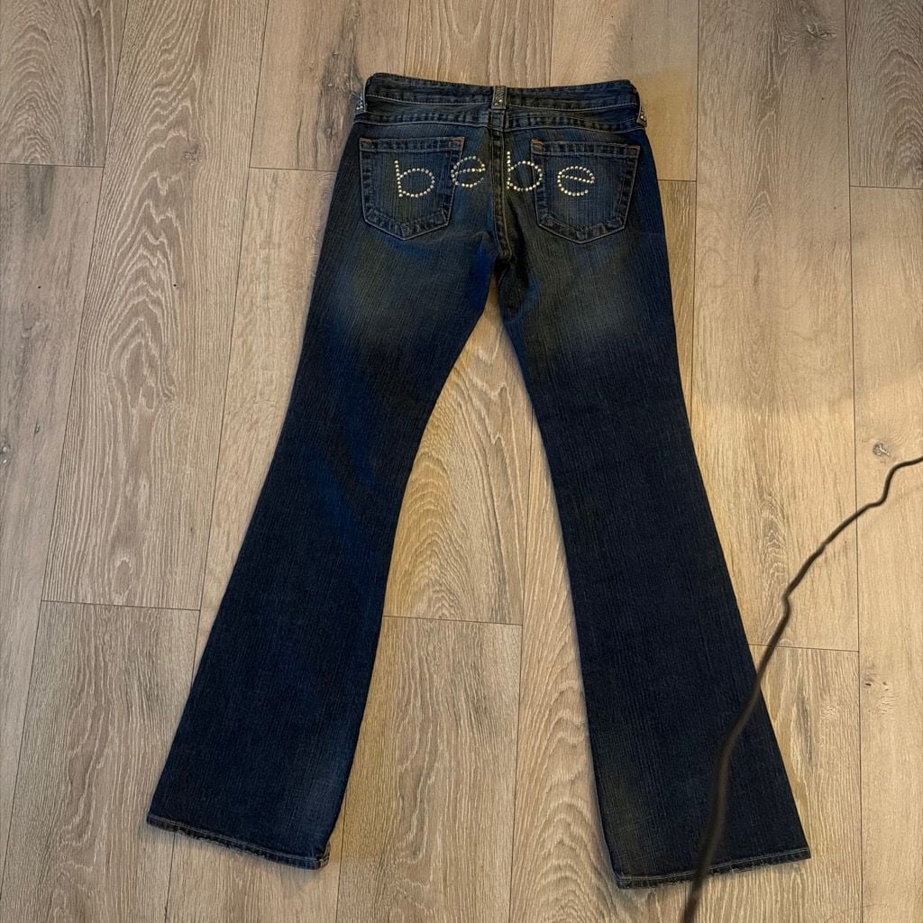 bebe Y2K Low Rise Flare Jeans with Rhinestone 3