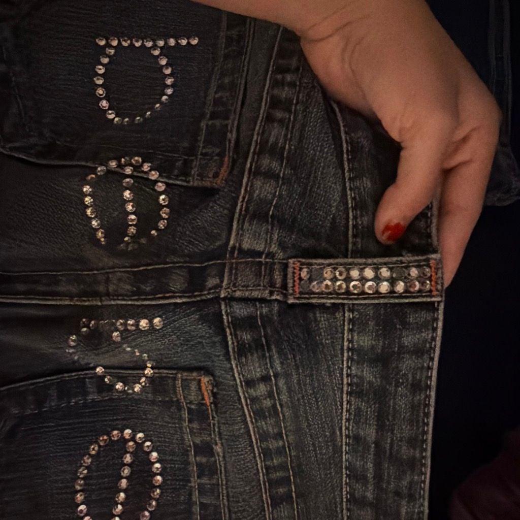 bebe Y2K Low Rise Flare Jeans with Rhinestone 5