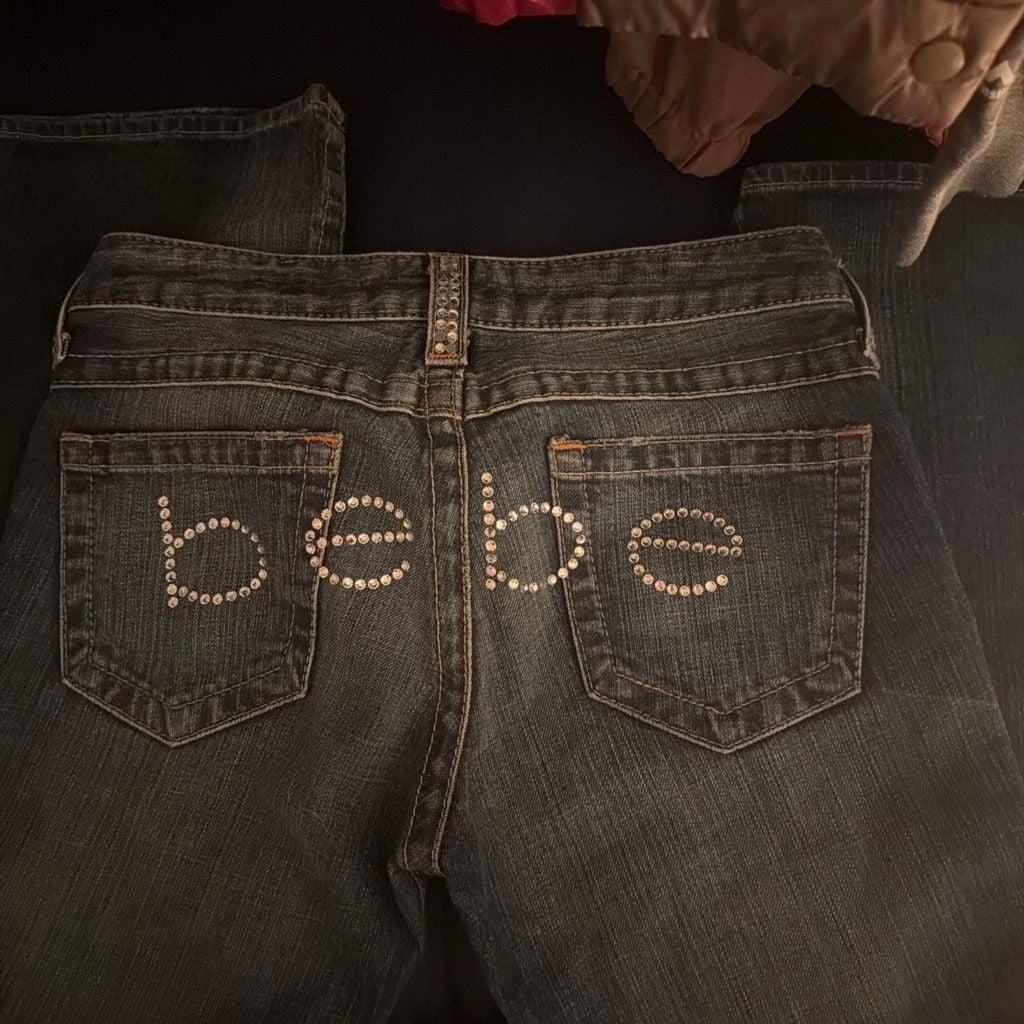 bebe Y2K Low Rise Flare Jeans with Rhinestone 6